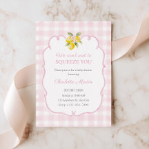 Carton d'invitation pour Baby Shower Fille au thèm