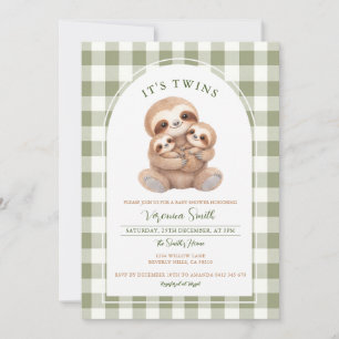 Invitation Carton d'invitation pour baby shower jumeaux au gi