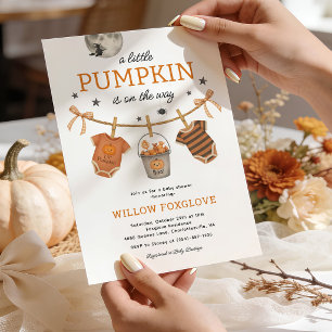 Invitation Carton d'invitation pour baby shower Little Pumpki