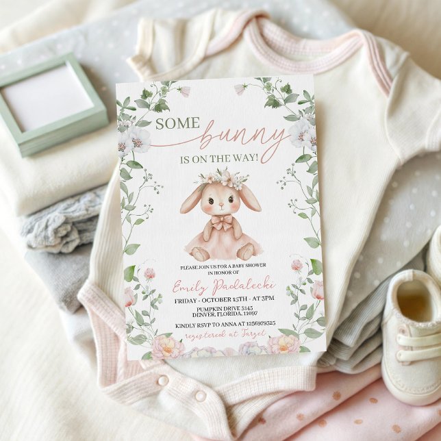 Invitation Carton d'invitation pour Baby Shower Some Bunny (Créateur téléchargé)