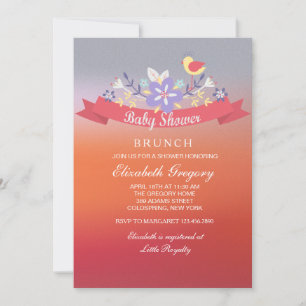 Invitation Carton d'invitation pour Baby Shower sur le thème 