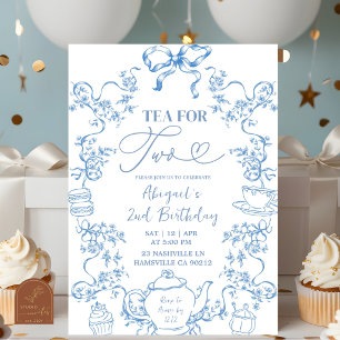 Invitation Carton d'invitation pour deuxième anniversaire Blu