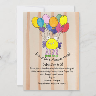 Invitation Carton d'invitation pour fête d'anniversaire avec
