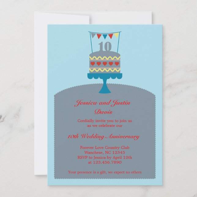 Invitation Carton d'invitation pour gâteau d'anniversaire de  (Devant)