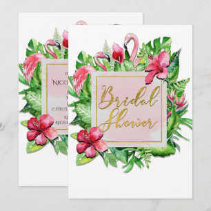 Invitation Carton d'invitation pour la baby shower de flamant