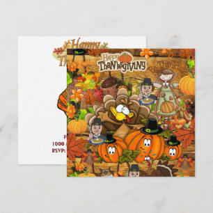 Invitation Carton d'invitation pour la fête de Thanksgiving
