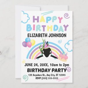 Invitation Carton d'invitation pour l'anniversaire d'une orqu