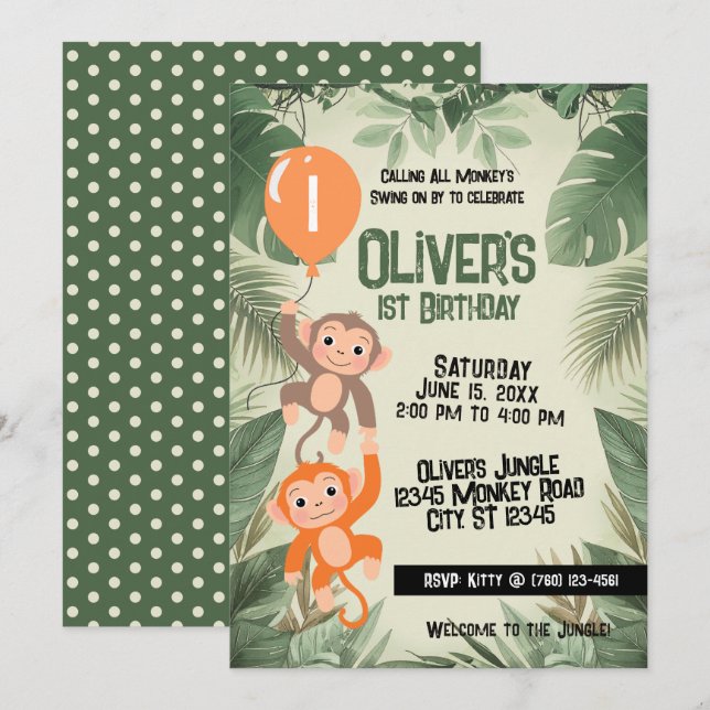 Invitation Carton d'invitation pour le 1er anniversaire de to (Devant / Derrière)