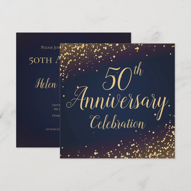 Invitation Carton d'invitation pour le 50e anniversaire - Con (Devant / Derrière)