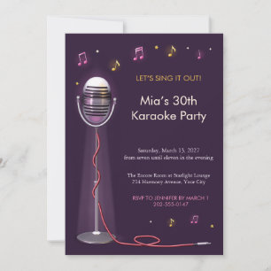 Invitation Carton d'invitation pour les 30 ans de karaoké ave