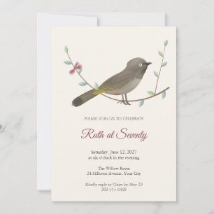 Invitation Carton d'invitation pour les 70 ans avec l'oiseau