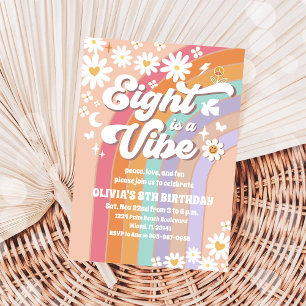 Invitation Carton d'invitation pour les 8 ans de Groovy Rainb