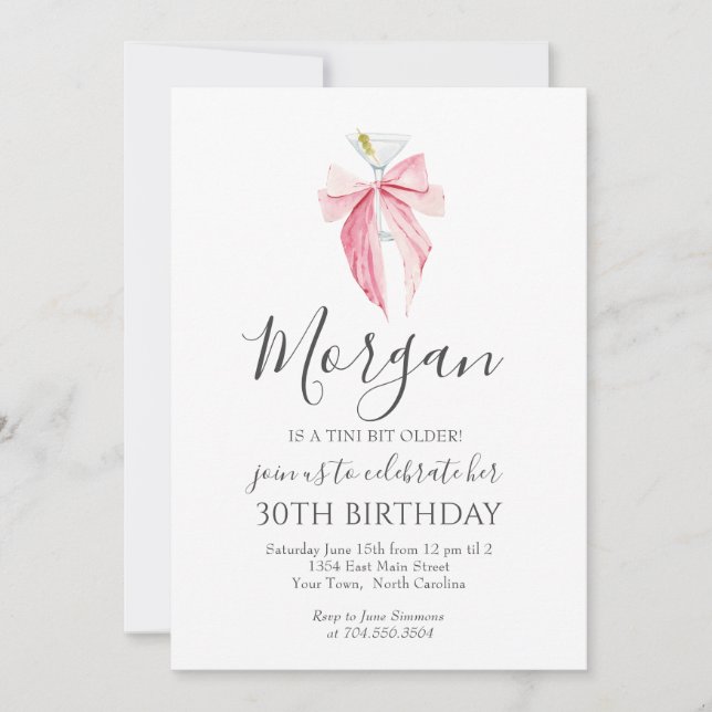 Invitation Carton d'invitation pour martini «Un peu plus âgée (Devant)