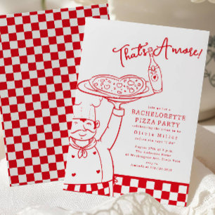 Invitation Carton d'invitation pour pizza de fête de fiançail