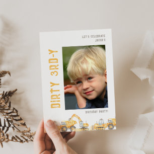 Invitation Carton d'invitation pour un 3e anniversaire avec p