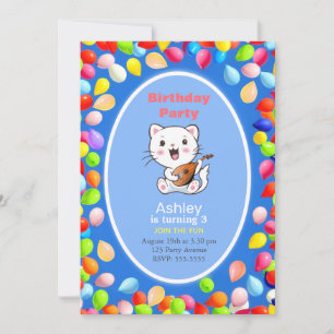 Invitation Carton d'invitation pour un 3ème anniversaire avec