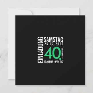 Invitation Carton d'invitation pour un 40ème anniversaire