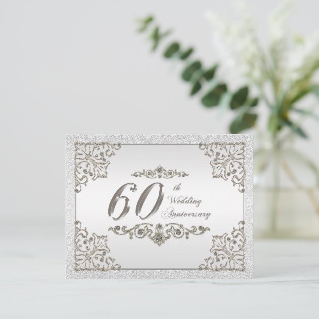 Invitation Carton d'invitation pour un 60e anniversaire de ma (Debout devant)