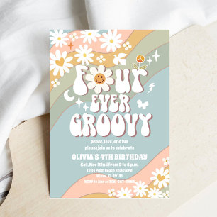 Invitation Carton d'invitation pour un anniversaire quatre fo