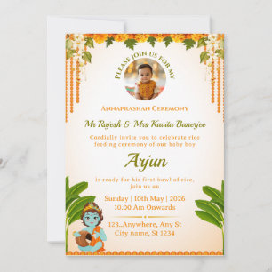 Invitation Carton d'invitation pour une cérémonie d'Annaprash