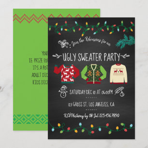 Invitation Carton d'invitation pour une fête de Noël avec un