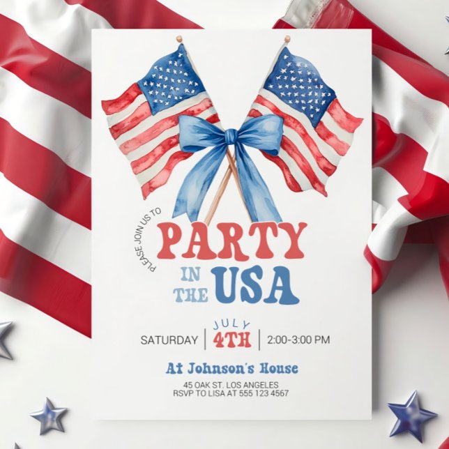 Invitation Carton d'invitation pour une fête patriotique aux  (Créateur téléchargé)