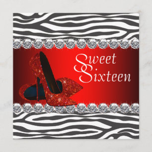 Invitation Carton d'invitation pour une fête Sweet 16 avec ch