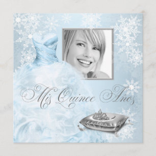 Invitation Carton d'invitation Quinceanera Photo Flocon de ne