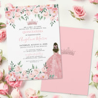 Carton d'invitation Quinceanera Rose Pâle