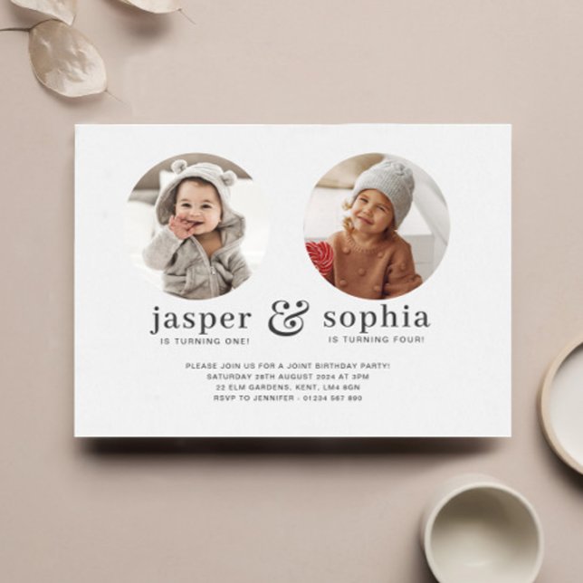 Invitation Carton d'invitation rond à l'anniversaire conjoint (Créateur téléchargé)