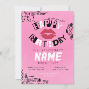 Invitation Carton d'invitation Rose "Mean Girls" pour un Joye