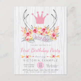 Invitation Carton d'invitation Tribal Wild One Princess Bohèm