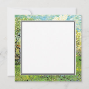 Invitation carton d'invitation. verger en fleurs de Van Gogh