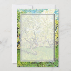 Invitation carton d'invitation. verger en fleurs de Van Gogh