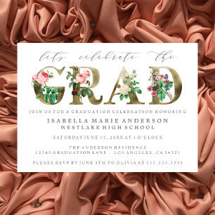 INVITATION CARTON D'INVITATION VINTAGE ÉLÉGANT FLEURI POUR LA