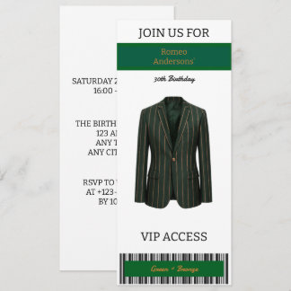 Invitation Carton d'invitation VIP Vert Bronze pour les 30 an