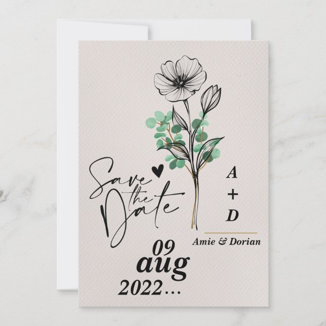Invitation cartons de sauvegarde de date (Devant)