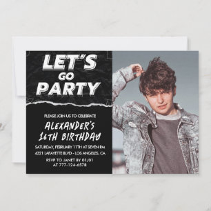 Invitation Cartons d'invitation 16 ans noir Hommes Photo