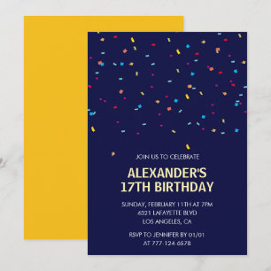 Invitation Cartons d'invitation 17 ans Hommes Confettis Moder
