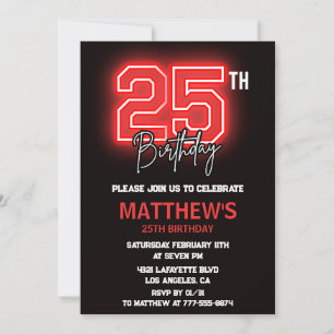 Invitation Cartons d'invitation 25 ans hommes anniversaire
