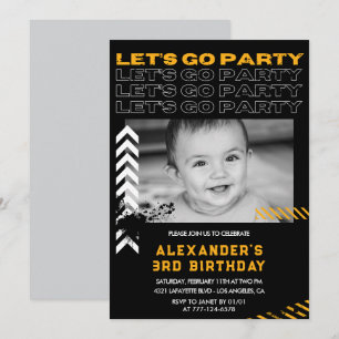Invitation Cartons d'invitation 3ème anniversaire Garçon Phot