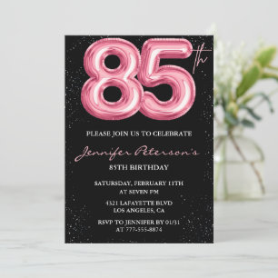 Invitation Cartons d'invitation 85e anniversaire Noir Ballon 