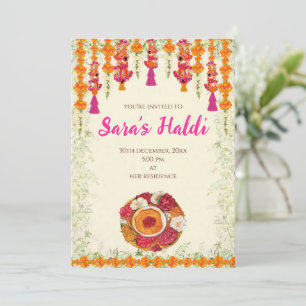 Invitation Cartons d'invitation à la cérémonie Haldi de maria