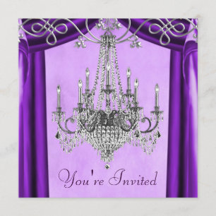 Invitation Cartons d'invitation à la fête avec lustre violet