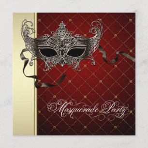Invitation Cartons d'invitation à la soirée masquée Burgundy 