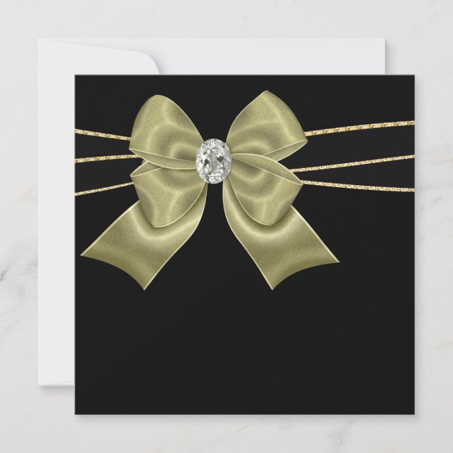 Invitation Cartons d'invitation à une soirée "Black Gold" pou (Devant)
