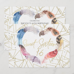 Invitation Cartons d'invitation Bohème Chic à plumes pour fêt