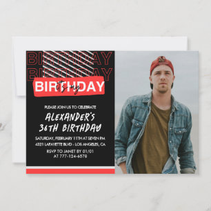 Invitation Cartons d'invitation d'anniversaire 36 ans hommes