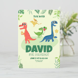 Invitation Cartons d'invitation d'anniversaire de dinosaure,