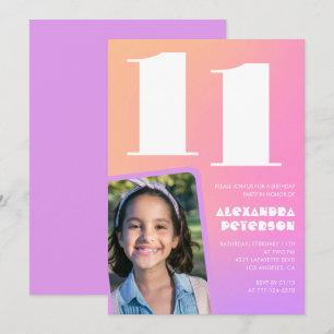 Invitation Cartons d'invitation d'anniversaire Rose Orange 11